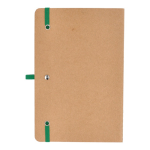 Caderno de capa mole de papel kraft FSC, folhas A5 quadriculadas cor verde terceira vista