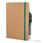 Caderno de capa mole de papel kraft FSC, folhas A5 quadriculadas cor verde quinta vista