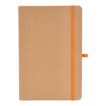 Caderno de capa mole de papel kraft FSC, folhas A5 quadriculadas cor cor-de-laranja segunda vista