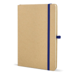 Caderno de cartão com detalhes coloridos, páginas A5 pautadas cor azul