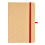 Caderno de cartão com detalhes coloridos, páginas A5 pautadas cor vermelho segunda vista