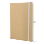 Caderno de cartão com detalhes coloridos, páginas A5 pautadas cor branco