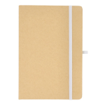 Caderno de cartão com detalhes coloridos, páginas A5 pautadas cor branco segunda vista