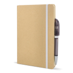 Caderno de cartão com detalhes coloridos, páginas A5 pautadas cor branco quinta vista