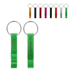 Clássico porta-chaves leve de alumínio com abre-caricas e abre-latas