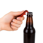 Porta-chaves abre-caricas multiusos 3 em 1 de alumínio colorido cor vermelho terceira vista