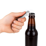 Porta-chaves abre-caricas multiusos 3 em 1 de alumínio colorido cor prateado terceira vista