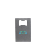 Abre-caricas feito de aço inoxidável em forma de cartão de crédito vista principal