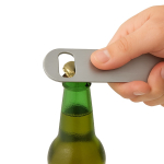 Abre-caricas feito de aço inoxidável para personalizar cor prateado segunda vista