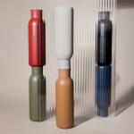 Garrafa térmica de aço reciclado com tampa a pressão 500 ml cor preto quarta vista