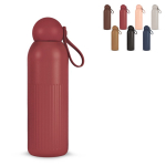 Garrafa térmica de aço monocromática com tampa redonda com pega 500 ml