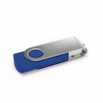 USB plástico clipe metal giratório personalização total feita na Europa cor azul vista ângulo frontal esquerdo