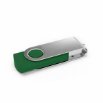 USB plástico clipe metal giratório personalização total feita na Europa cor verde vista ângulo frontal esquerdo