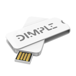 USB de plástico, giratória, personalização total, feita na Europa cor branco vista com impressão