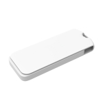 USB de plástico, giratória, personalização total, feita na Europa cor branco vista detalhe