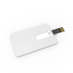 Cartão USB 2.0 ultrafino, personalização total, feito na Europa cor branco vista ângulo frontal esquerdo