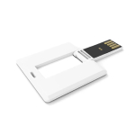 Pen USB desdobrável e quadrada personalização total, feita na Europa cor branco vista ângulo traseiro esquerdo