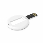 Pen USB 2.0 redonda e dobrável personalização total, feita na Europa cor branco vista ângulo frontal esquerdo