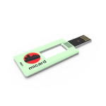 Pen USB 2.0 formato Mini Card personalização total, feita na Europa cor branco vista com impressão