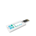 Pen USB 2.0 formato Mini Card personalização total, feita na Europa cor branco vista principal