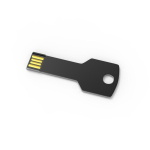 Pen USB de metal, forma de chave personalização total, feita na Europa cor preto vista ângulo frontal direito
