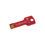 Pen USB de metal, forma de chave personalização total, feita na Europa cor vermelho vista com impressão