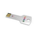 Pen USB de metal, forma de chave personalização total, feita na Europa cor prateado vista com impressão