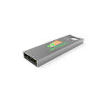 USB metal, orifício de fixação, personalização total, feita na Europa cor prateado vista com impressão