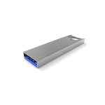Pen 3.0 metal para porta-chaves personalização total, feita na Europa cor prateado vista ângulo frontal esquerdo