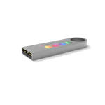 USB metal, pequena e anexável personalização total, feita na Europa cor prateado vista com impressão