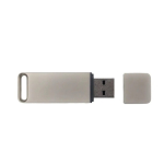 USB 3.2 metal, tampa de fecho personalização total e feita na Europa cor prateado vista frontal