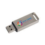 USB 3.2 metal, tampa de fecho personalização total e feita na Europa cor prateado vista com impressão