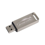 USB 3.2 metal, tampa de fecho personalização total e feita na Europa cor prateado vista com impressão