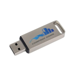 USB 3.2 metal, tampa de fecho personalização total e feita na Europa cor prateado vista com impressão