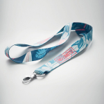 Lanyard poliéster sublimação mosquetão ou clipe personalização total cor branco