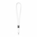 Lanyard de poliéster com fivela desmontável para sublimar cor branco sétima vista