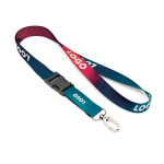 Lanyard de poliéster com fivela desmontável para sublimar cor branco