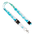 Lanyard de poliéster com fivela desmontável para sublimar cor branco