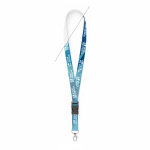 Lanyard de poliéster com fivela desmontável para sublimar cor branco vista principal