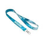 Lanyard rPET para sublimar com mosquetão ou clipe personalização total cor branco