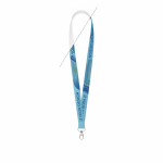 Lanyard rPET para sublimar com mosquetão ou clipe personalização total cor branco vista principal