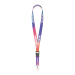 Lanyard desmontável de rPET para sublimação personalização total cor branco