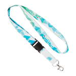 Lanyard desmontável de rPET para sublimação personalização total cor branco