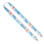 Lanyard de poliéster 2 mosquetões para sublimação personalização total cor branco