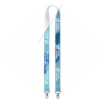 Lanyard de poliéster 2 mosquetões para sublimação personalização total cor branco vista principal
