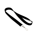 Lanyard de poliéster com mosquetão ou clipe personalização total cor preto