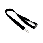 Lanyard de poliéster com mosquetão ou clipe personalização total cor preto