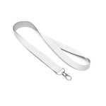 Lanyard de poliéster com mosquetão ou clipe personalização total cor branco