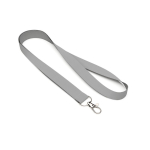Lanyard de poliéster com mosquetão ou clipe personalização total cor cinzento