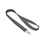 Lanyard de poliéster com mosquetão ou clipe personalização total cor cinzento-escuro